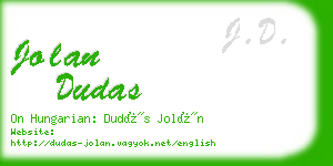 jolan dudas business card